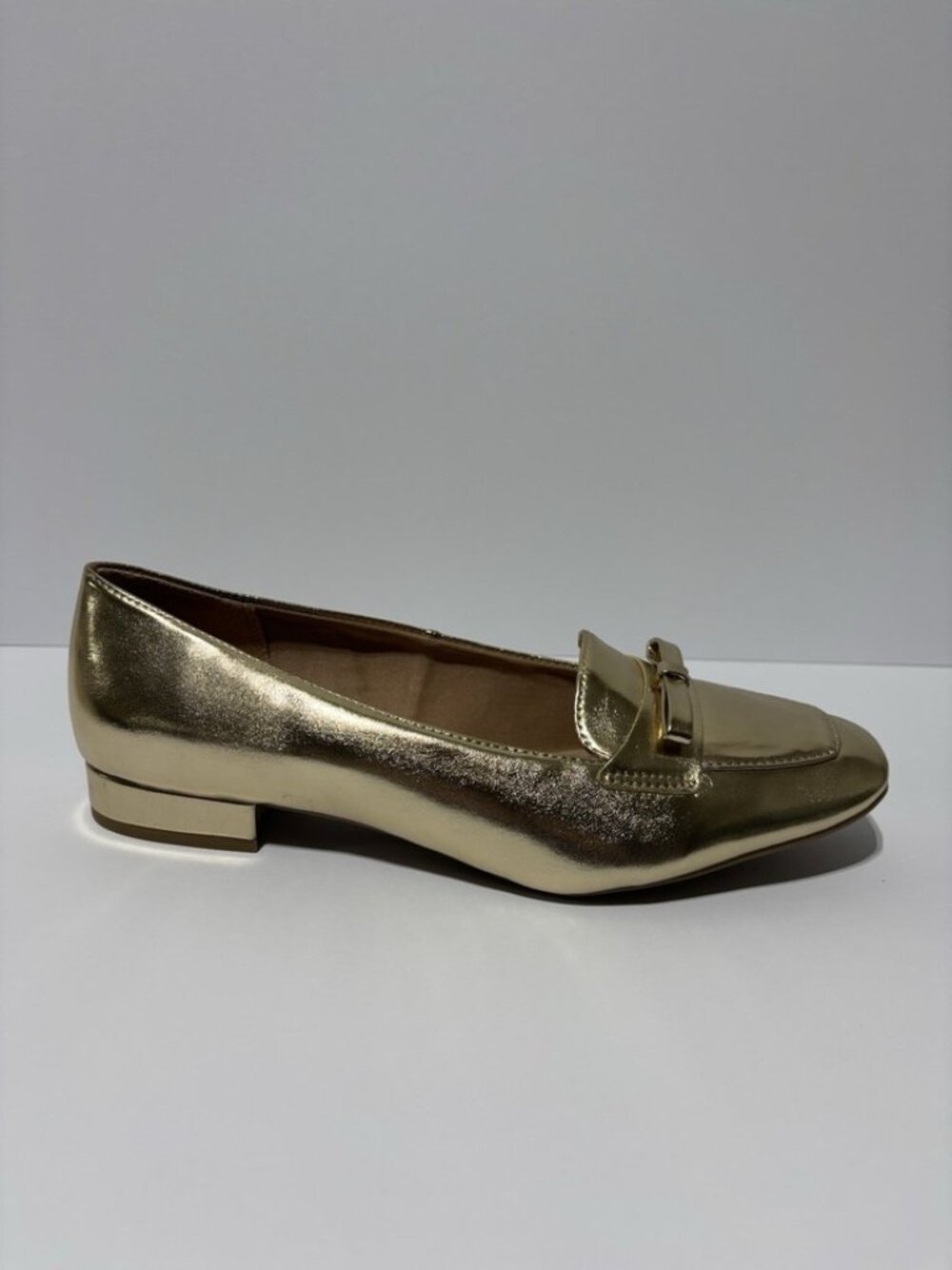 LifeStride Women’s Claudine Gold Metallic Slip-On Loafers, Size 11 Wide